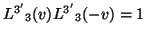 ${L^{3^\prime}}_3(v){L^{3^\prime}}_{3}(-v)=1$